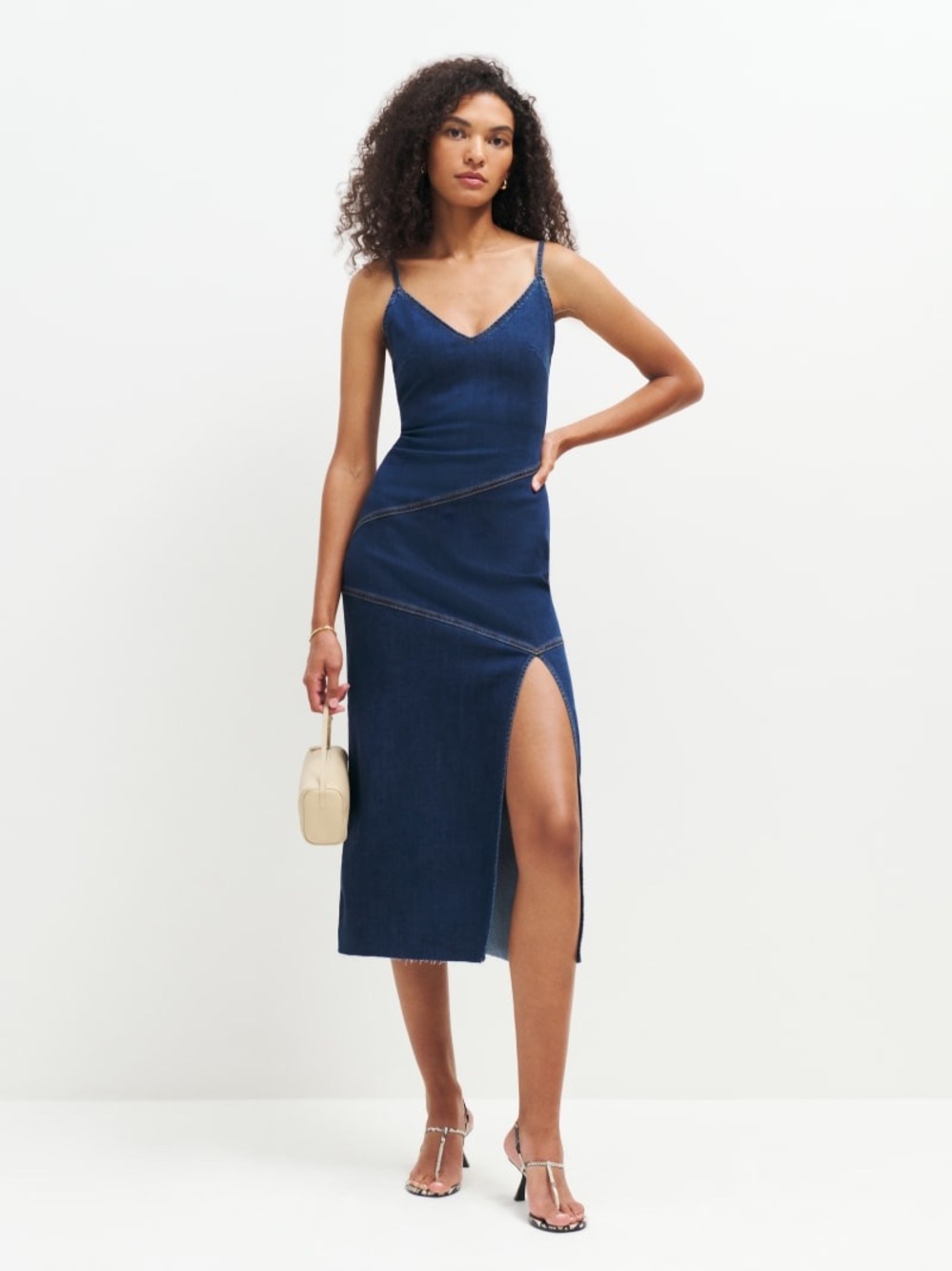 Reformation Novelle Denim Midi Dress Size 4